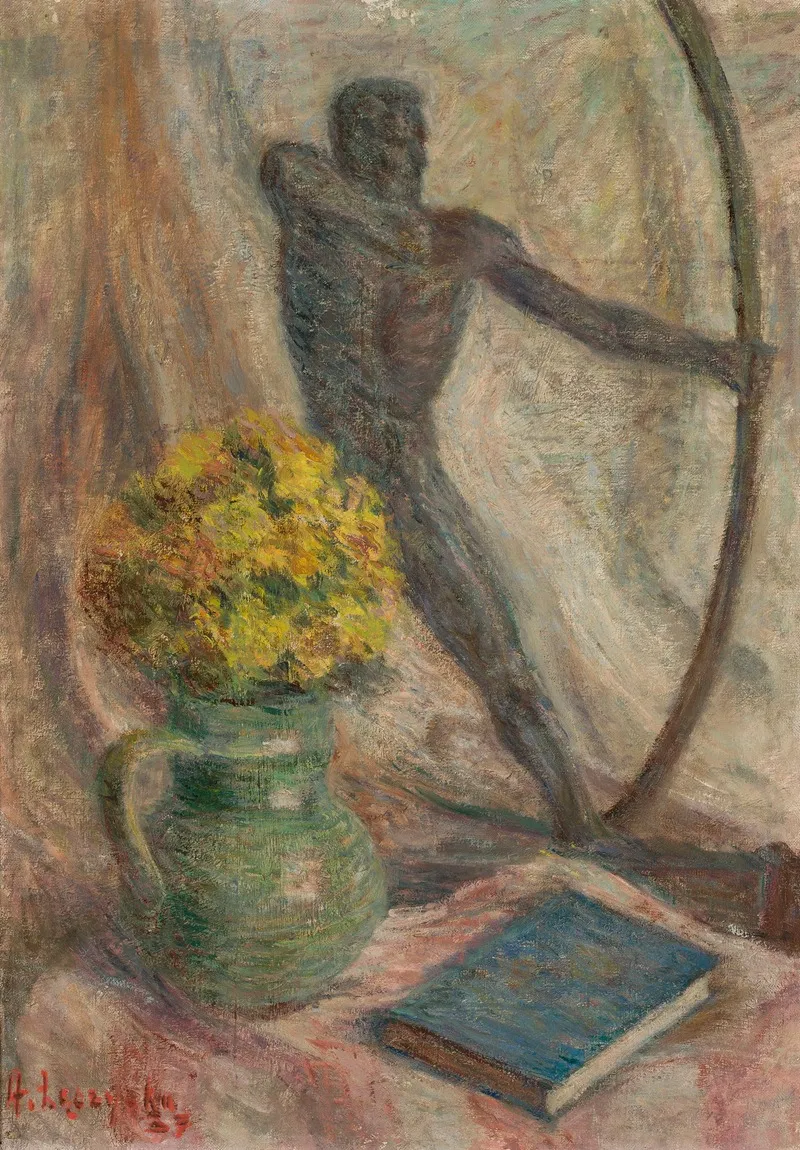 Still Life With A Figure Of An Archer Wall Art by Aniela Łęczycka - High-Resolution Digital Print