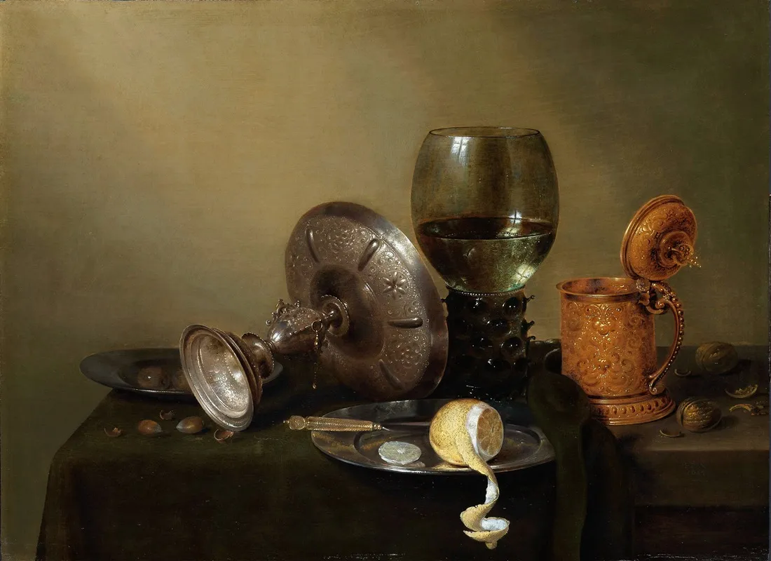 Still Life With A Gilded Beer Tankard Wall Art by Willem Claesz Heda - High-Resolution Digital Print