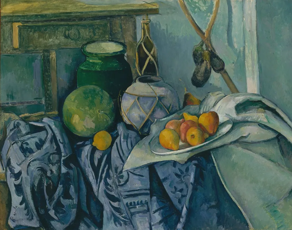 Still Life With A Ginger Jar And Eggplants