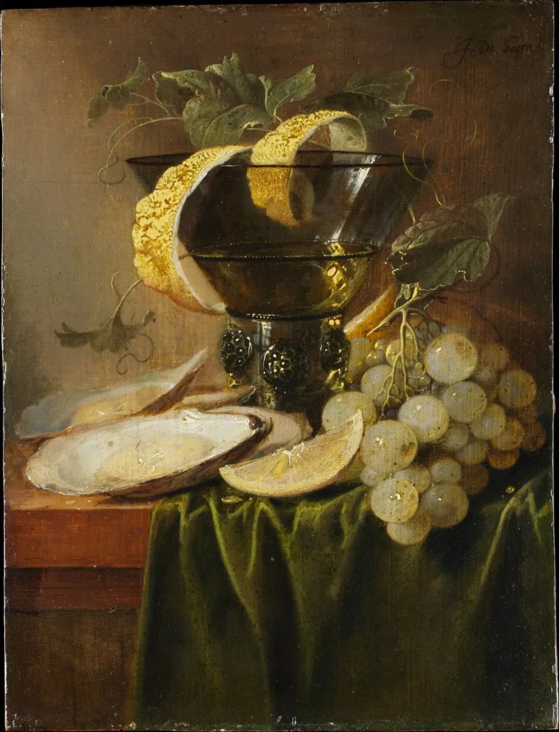 Still Life With A Glass And Oysters Wall Art by Jan Davidsz de Heem - High-Resolution Digital Print
