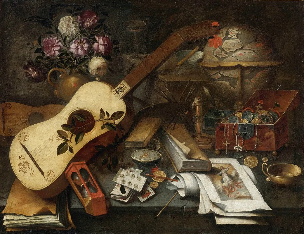Still Life With A Guitar 2 Wall Art by Tomás Hiepes - High-Resolution Digital Print