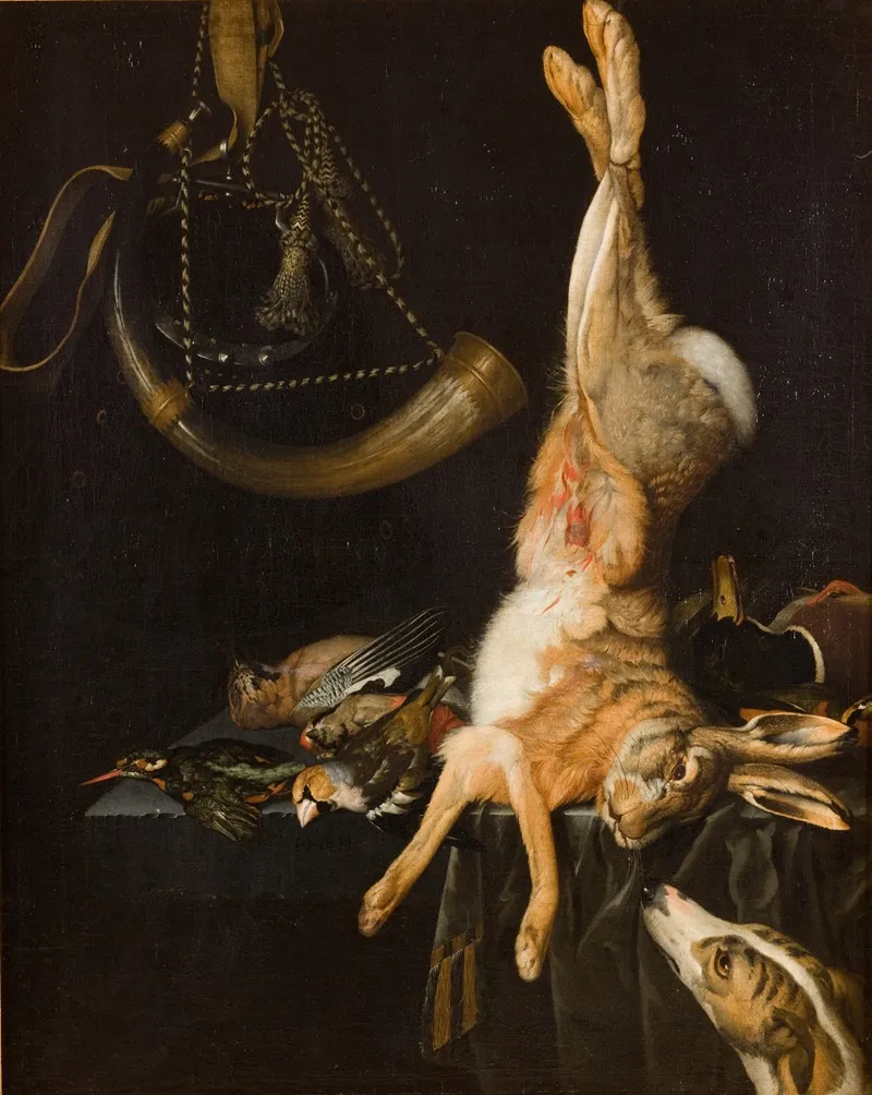 Still Life With A Hare Wall Art by Philipp Ferdinand de Hamilton - High-Resolution Digital Print