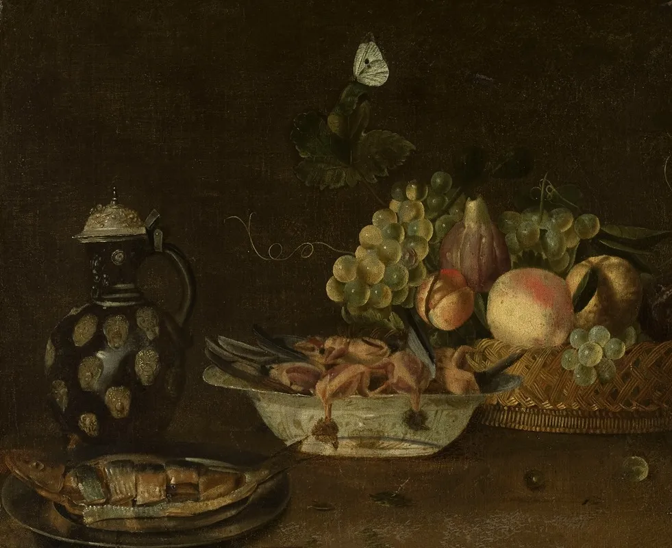 Still Life With A Herring Wall Art by Alexander Adriaenssen - High-Resolution Digital Print