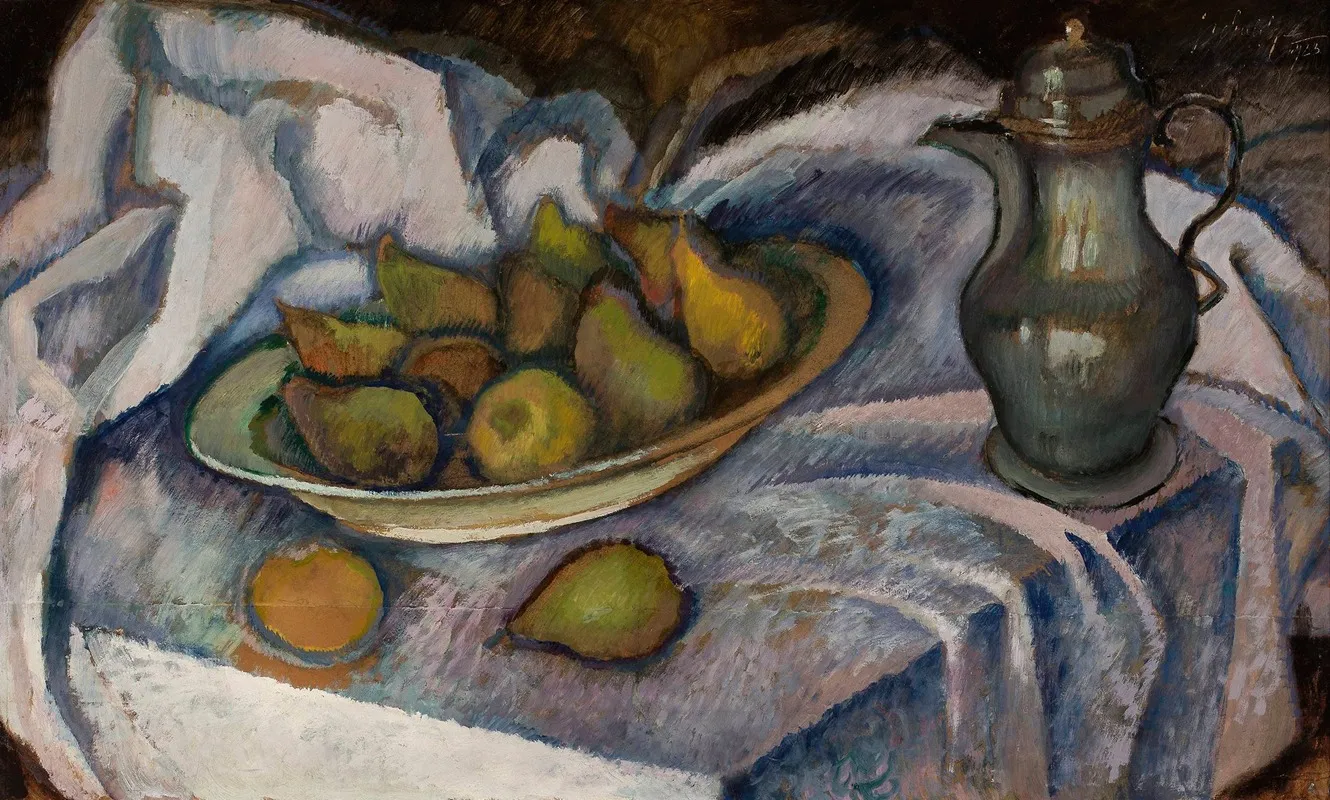 Still Life With A Kettle A Pear And A Lemon