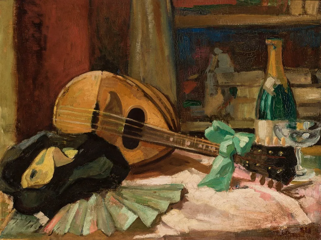 Still Life With A Mandolin 2 Wall Art by Tadeusz Makowski - High-Resolution Digital Print