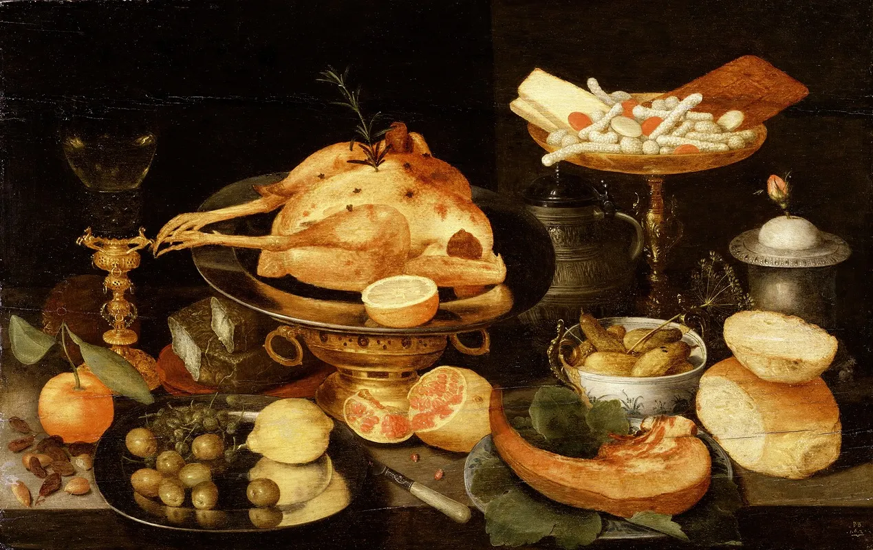 Still Life With A Meal Wall Art by Peter Binoit - High-Resolution Digital Print