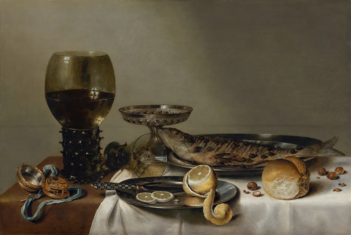 Still Life With A Roemer And Watch Wall Art by Willem Claesz Heda - High-Resolution Digital Print