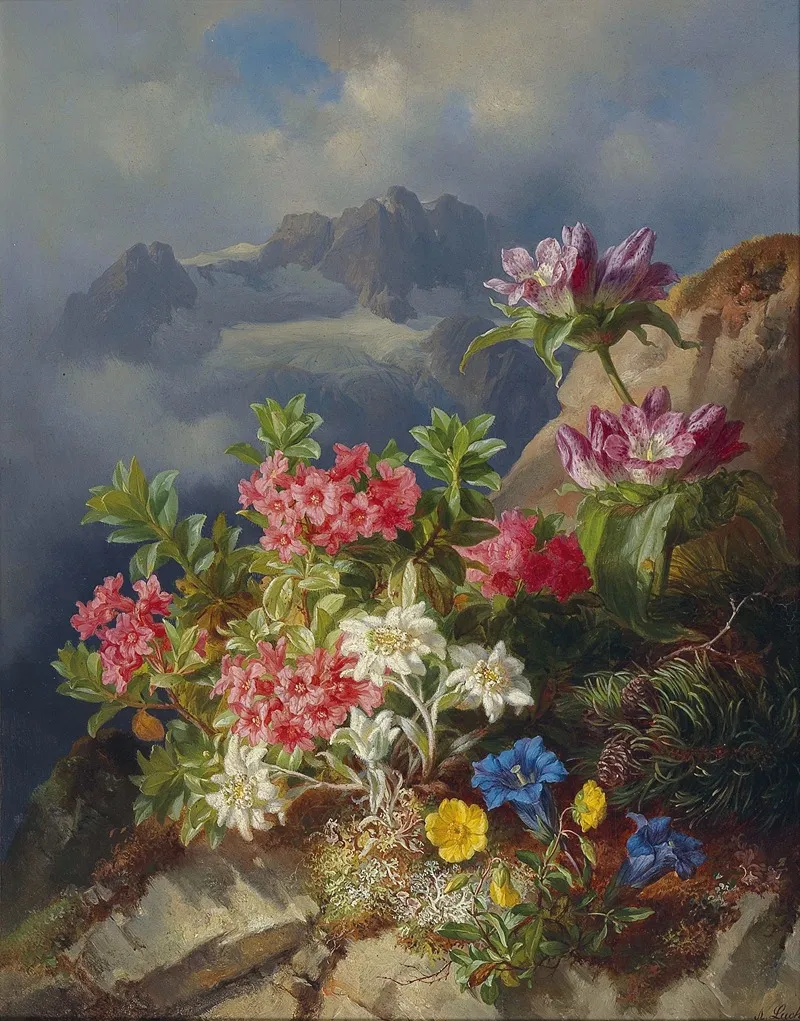 Still Life With Alpine Flowers Wall Art by Andreas Lach - High-Resolution Digital Print