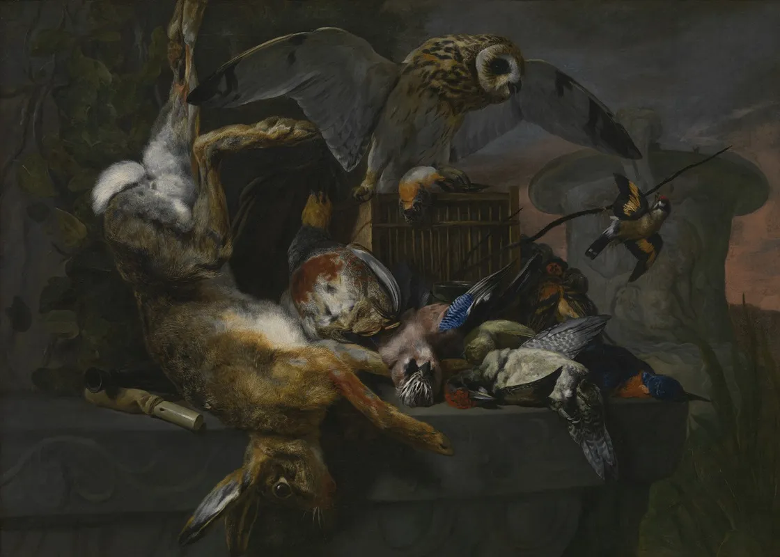 Still Life With An Owl And A Hunting Trophy