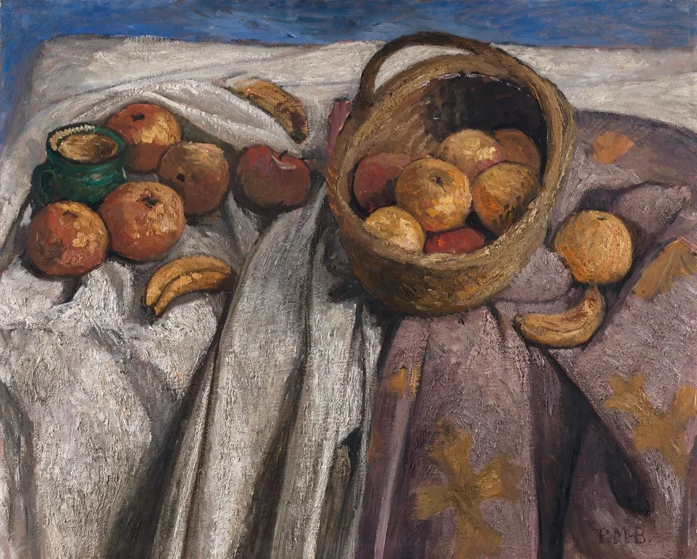 Still Life With Apples And Bananas Wall Art by Paula Modersohn-Becker - High-Resolution Digital Print