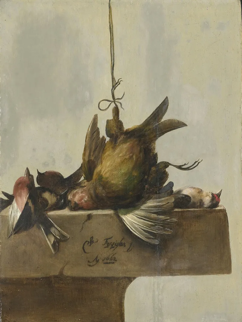 Still Life With Birds 2 Wall Art by William Gouw Ferguson - High-Resolution Digital Print