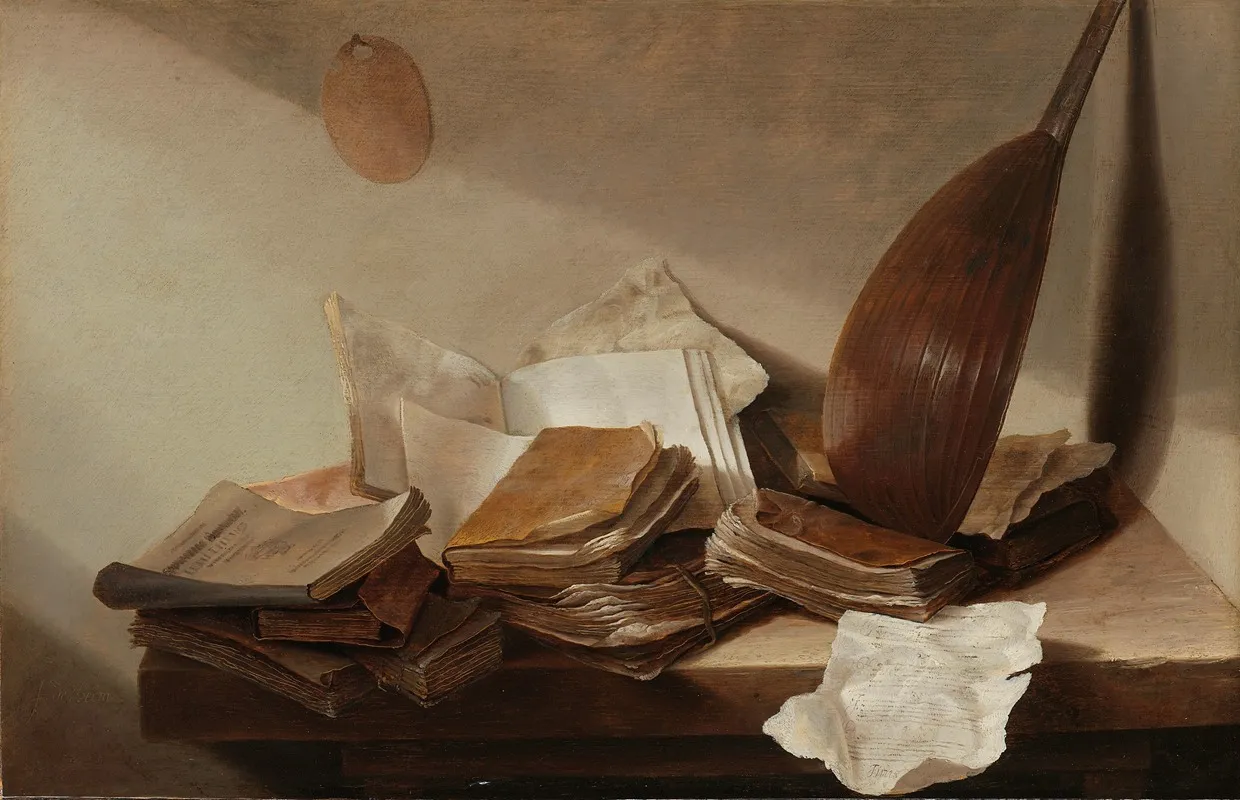 Still Life With Books 3 Wall Art by Jan Davidsz de Heem - High-Resolution Digital Print
