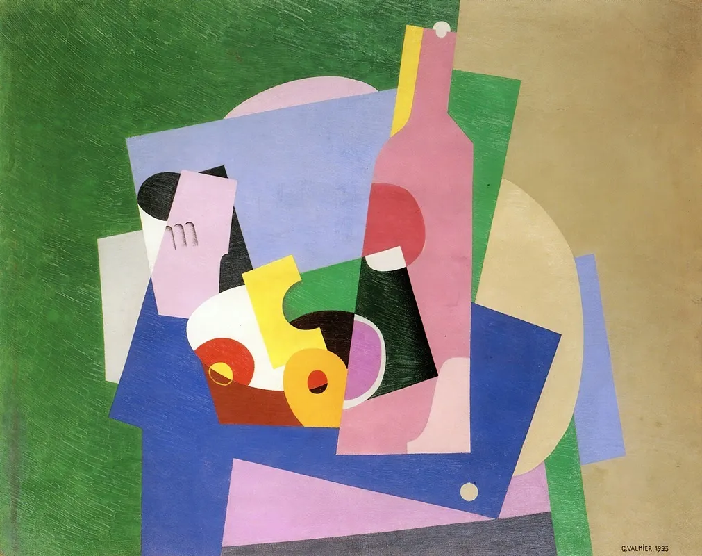 Still Life With Bottle 2 Wall Art by Georges Valmier - High-Resolution Digital Print