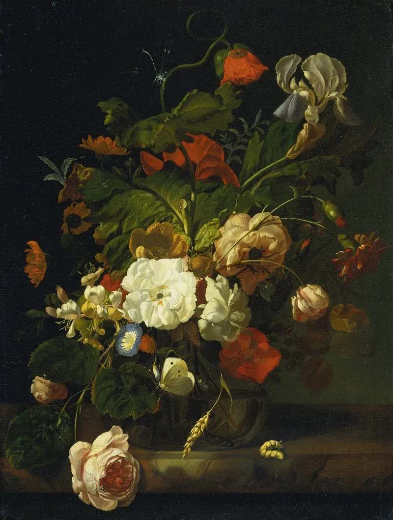 Still Life With Bouquet Of Flowers 4 Wall Art by Rachel Ruysch - High-Resolution Digital Print