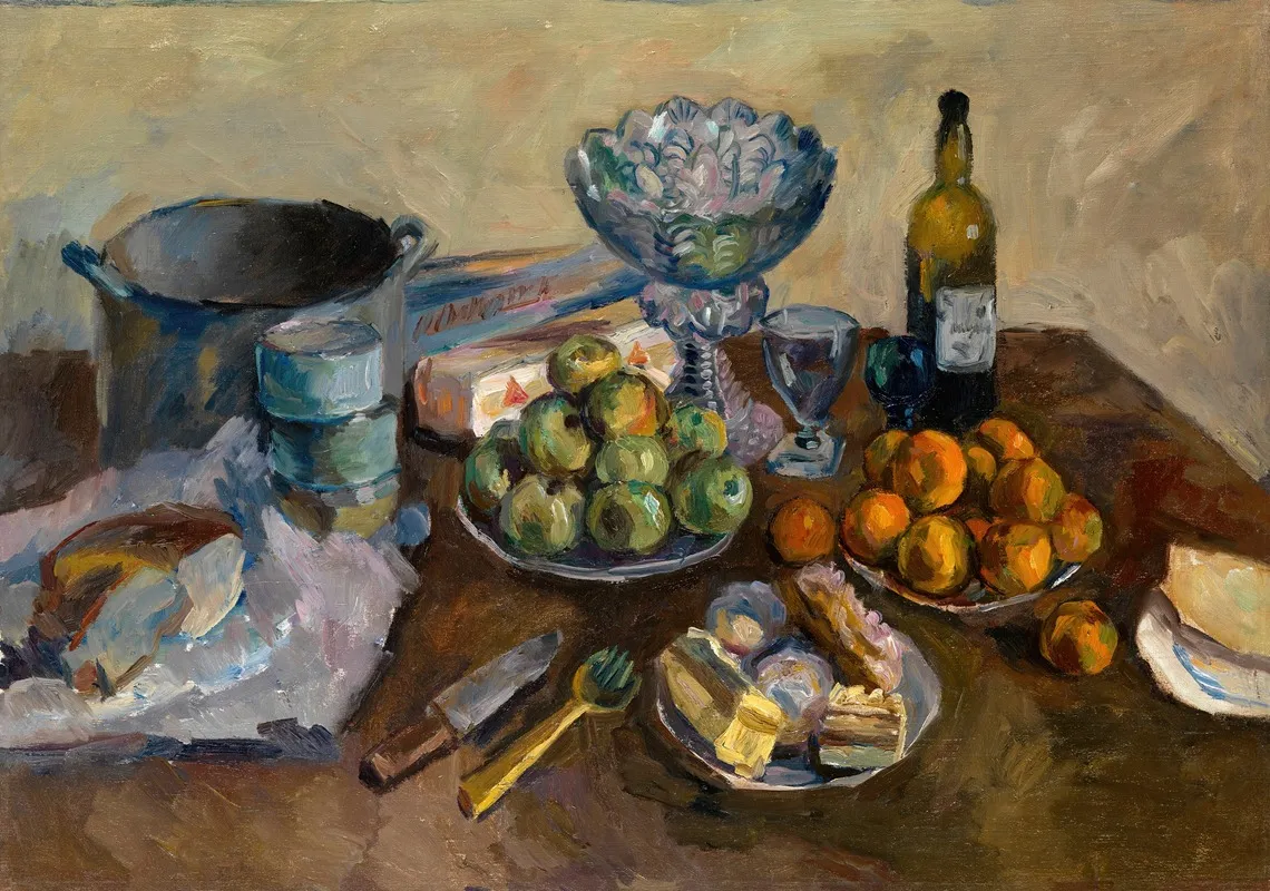 Still Life With Cakes And Fruit Wall Art by Aristarkh Lentulov - High-Resolution Digital Print