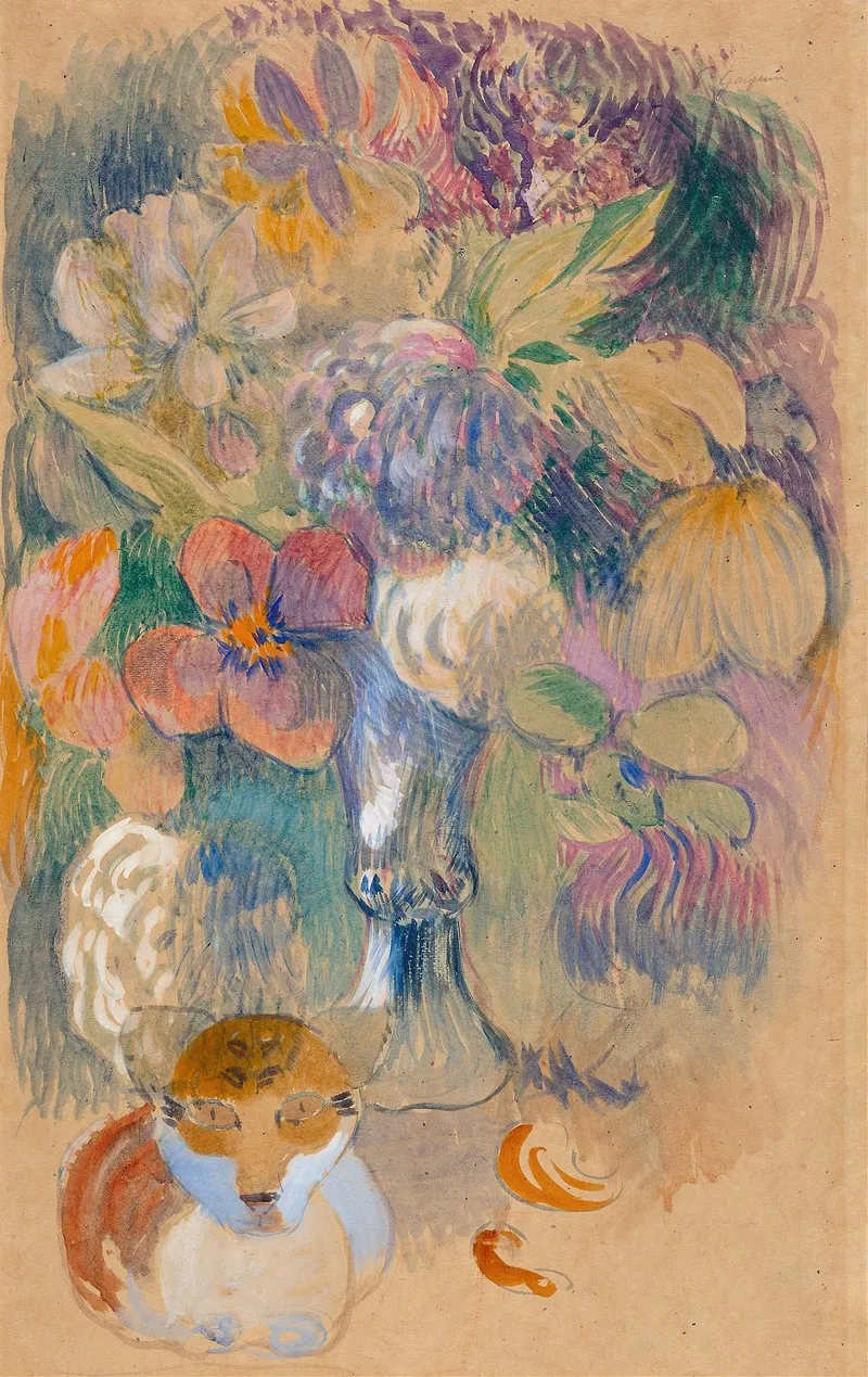 Still Life With Cat Wall Art by Paul Gauguin - High-Resolution Digital Print