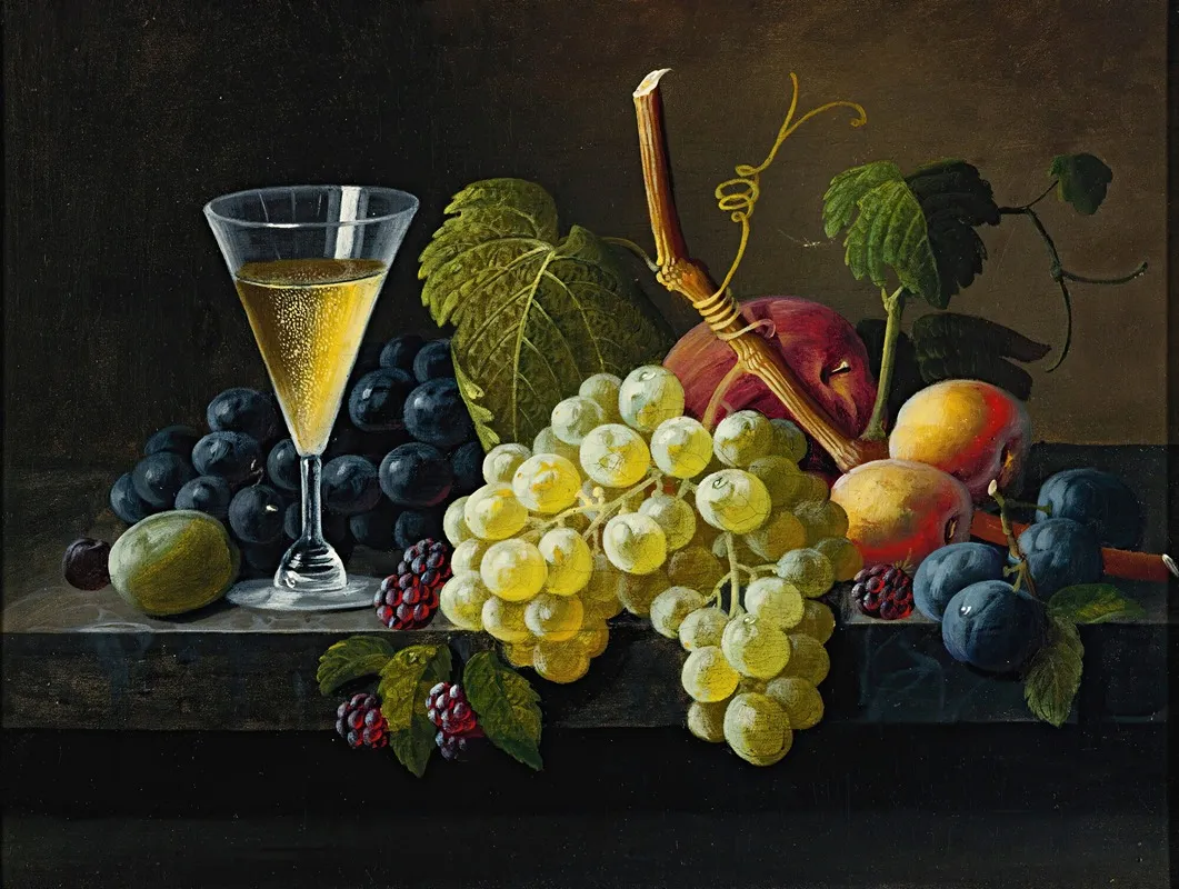Still Life With Champagne Glass Wall Art by Severin Roesen - High-Resolution Digital Print
