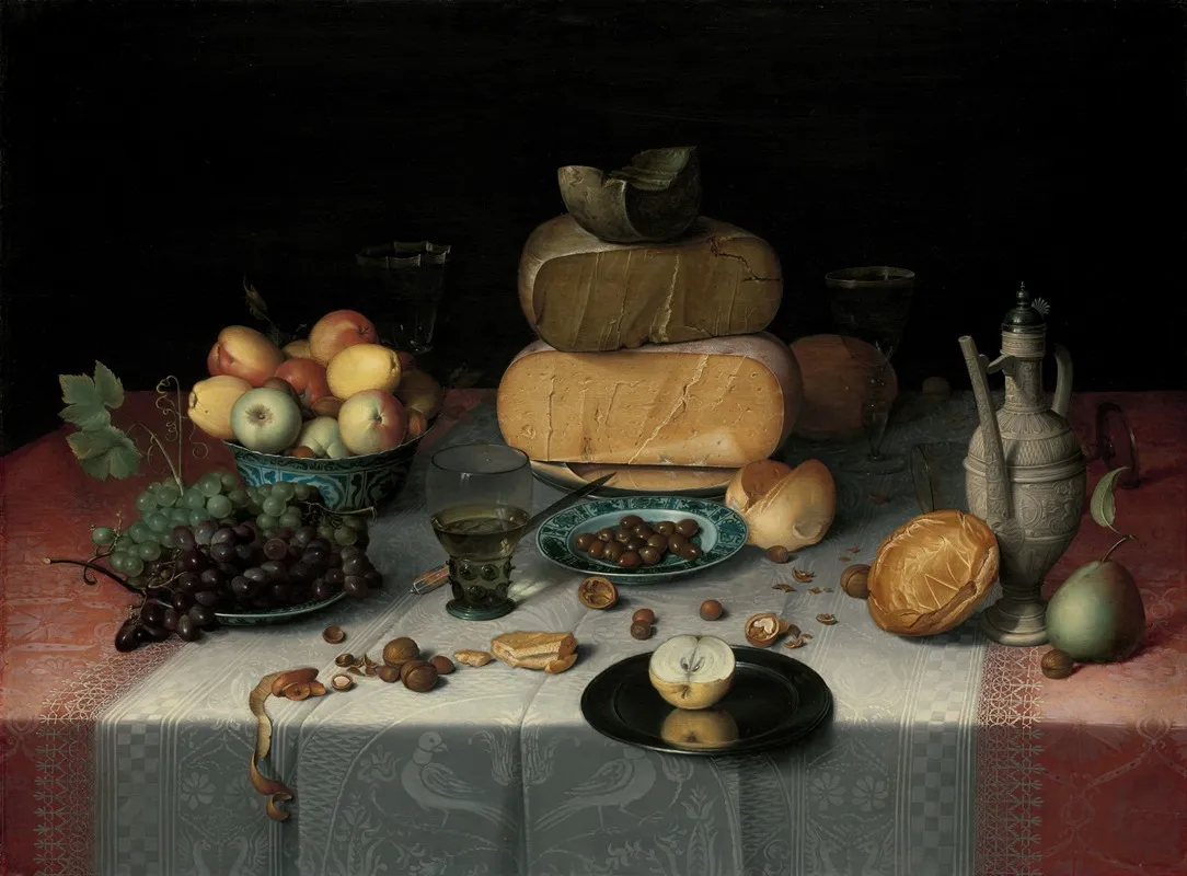 Still Life With Cheese 2 Wall Art by Floris Claesz. van Dijck - High-Resolution Digital Print