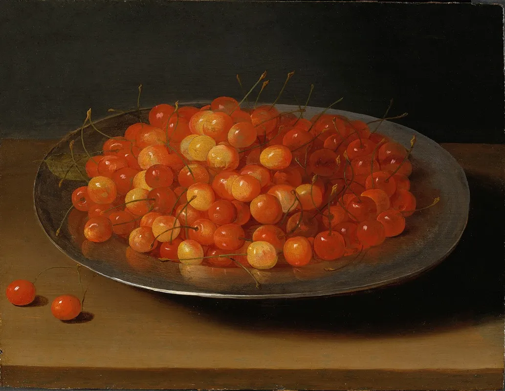 Still Life With Cherries Wall Art by Osias Beert the Elder - High-Resolution Digital Print