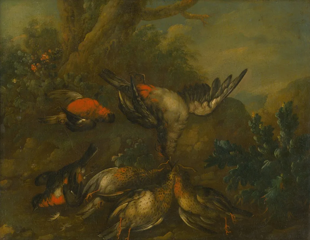 Still Life With Dead Birds 2 Wall Art by Philipp Ferdinand de Hamilton - High-Resolution Digital Print
