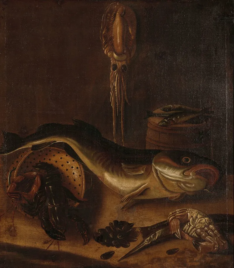 Still Life With Fish 10 Wall Art by A. van Doeff - High-Resolution Digital Print