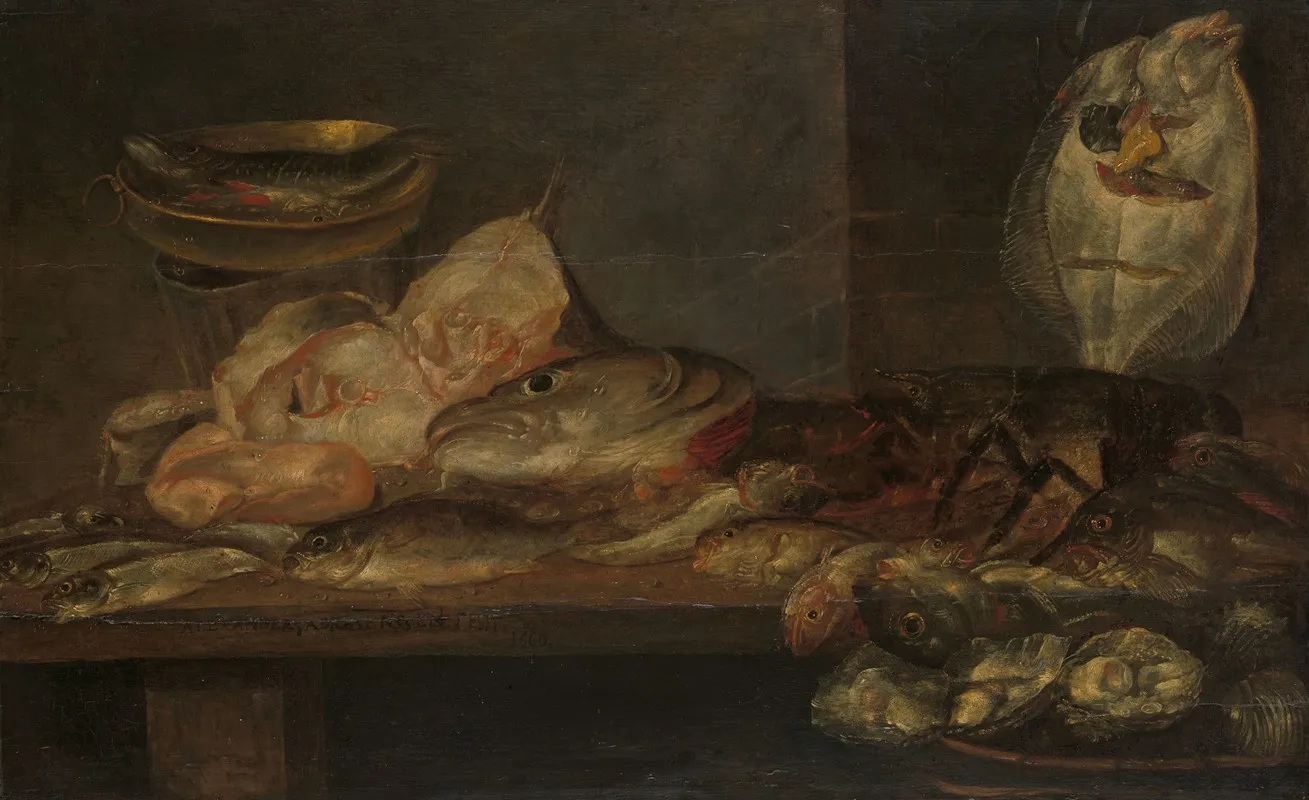 Still Life With Fish 12 Wall Art by Alexander Adriaenssen - High-Resolution Digital Print