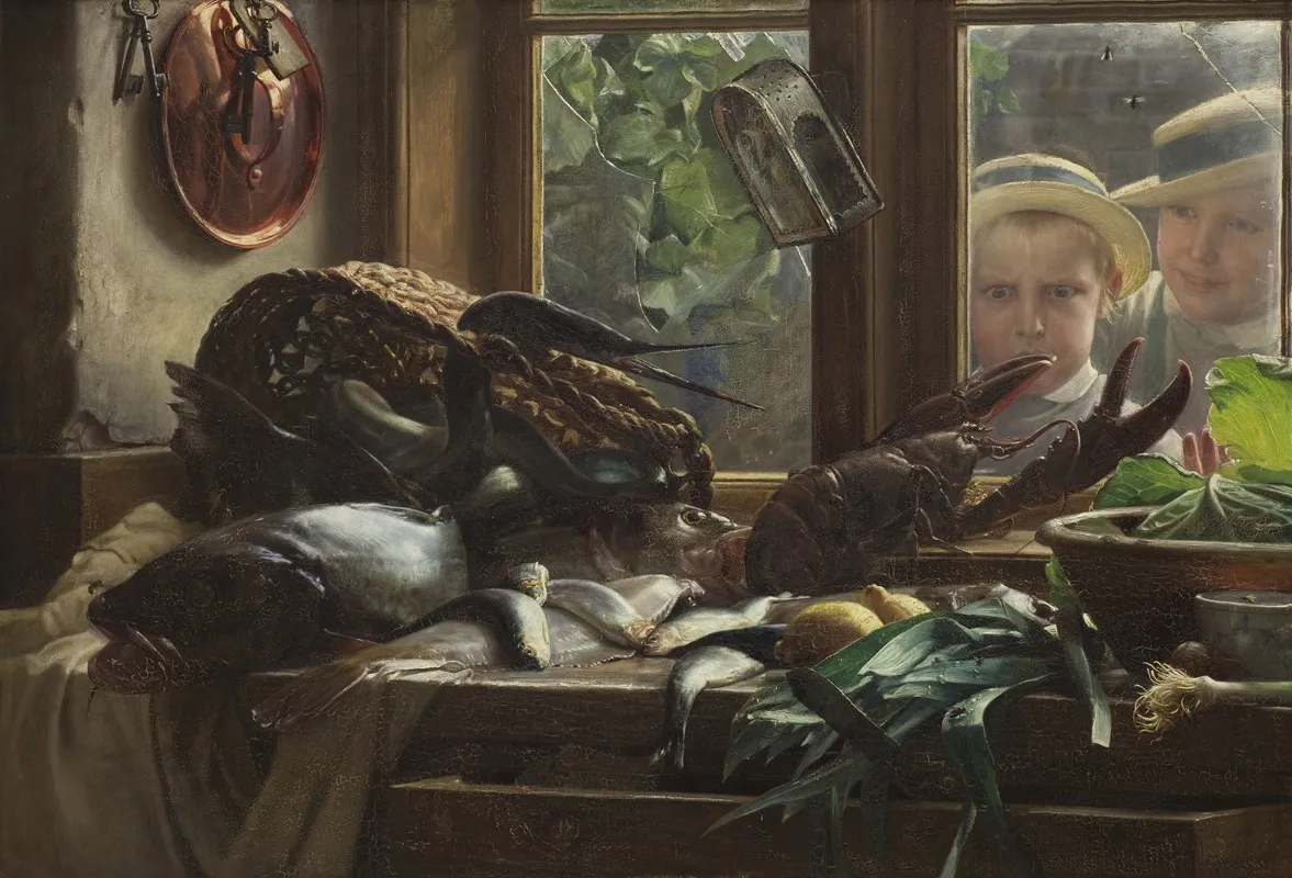Still Life With Fish 5 Wall Art by Carl Bloch - High-Resolution Digital Print