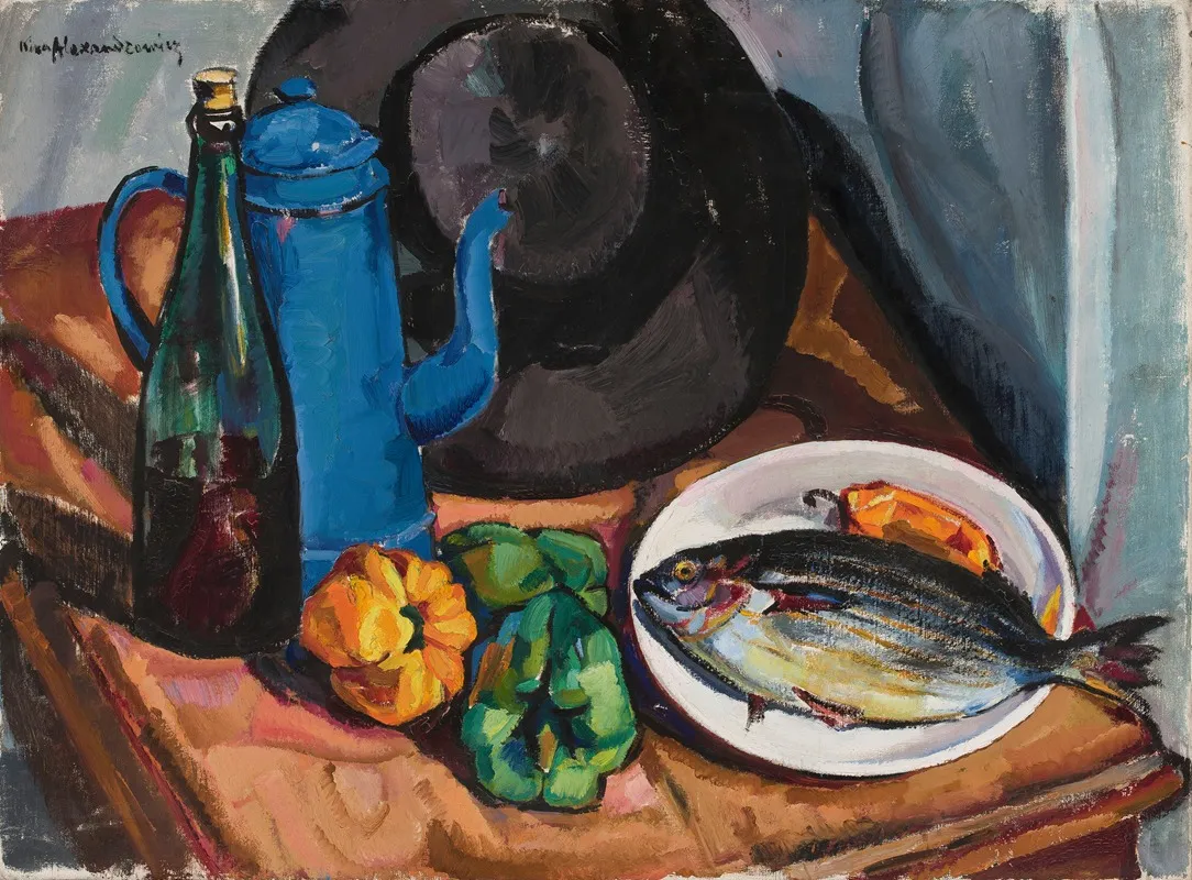 Still Life With Fish 8 Wall Art by Nina Aleksandrowicz - High-Resolution Digital Print