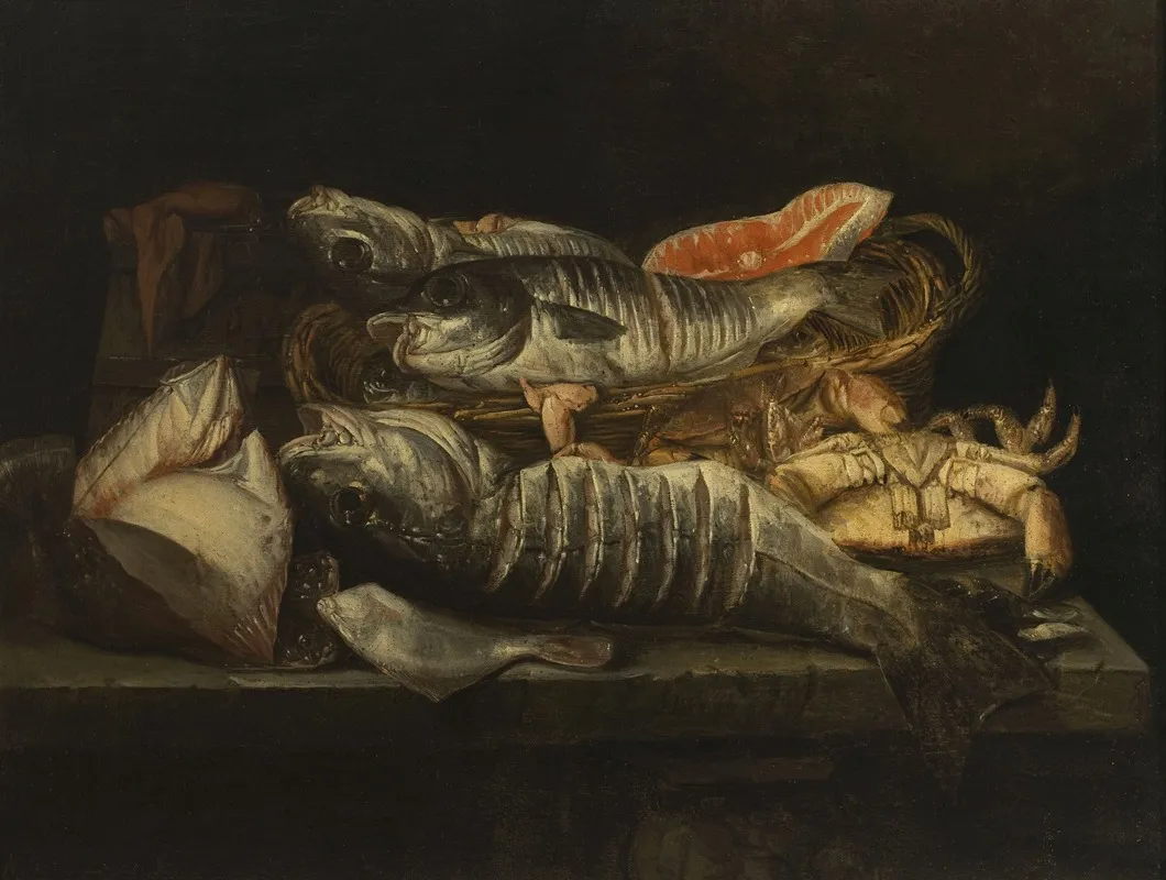 Still Life With Fish And Crustaceans On A Table