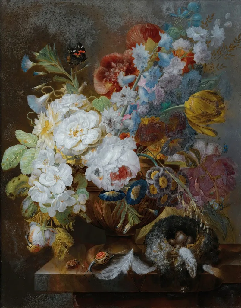Still Life With Flowers 17 Wall Art by George Frederik Ziesel - High-Resolution Digital Print