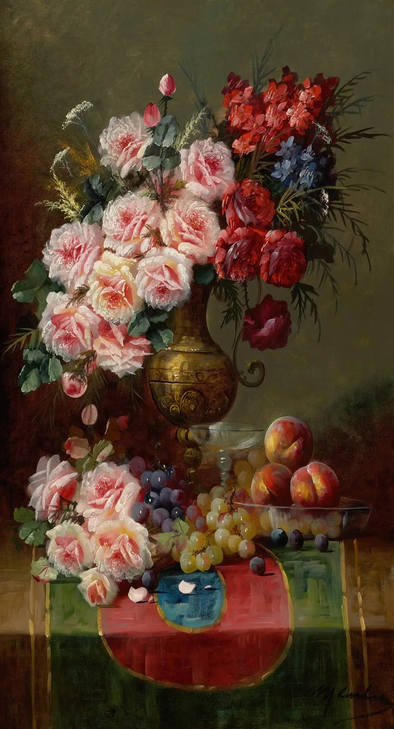Still Life With Flowers 21 Wall Art by Max Carlier - High-Resolution Digital Print