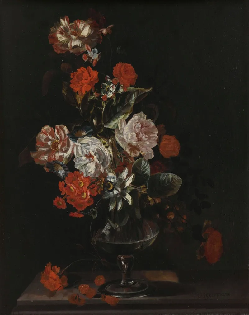 Still Life With Flowers 28 Wall Art by Jacob Campo Weyerman - High-Resolution Digital Print