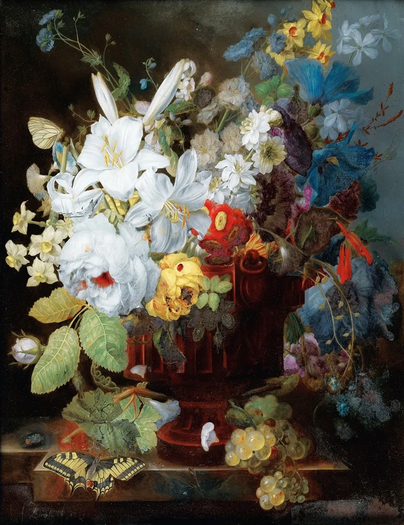 Still Life With Flowers 6 Wall Art by George Frederik Ziesel - High-Resolution Digital Print