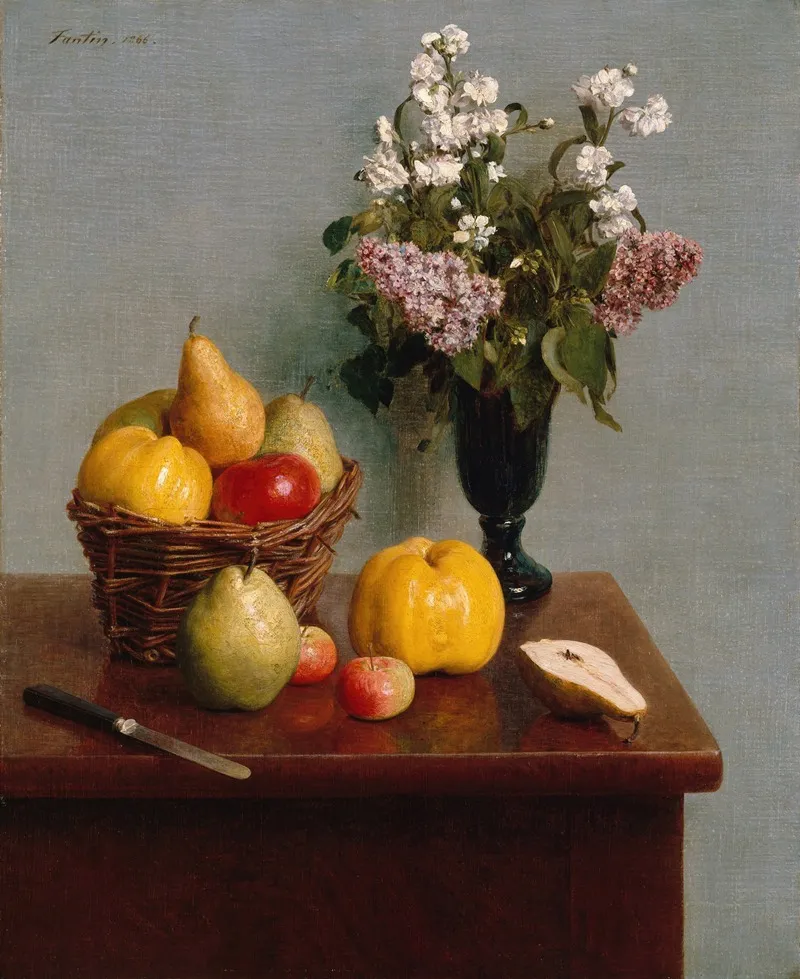 Still Life With Flowers And Fruit 6 Wall Art by Henri Fantin-Latour - High-Resolution Digital Print