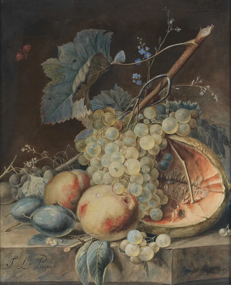 Still Life With Fruit 38 Wall Art by Jean Louis Prévost - High-Resolution Digital Print