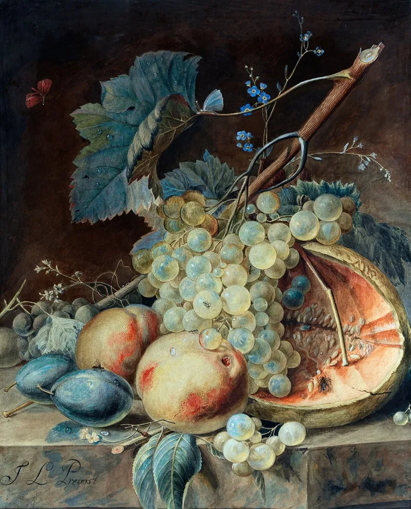Still Life With Fruit 8 Wall Art by Jean Louis Prévost - High-Resolution Digital Print