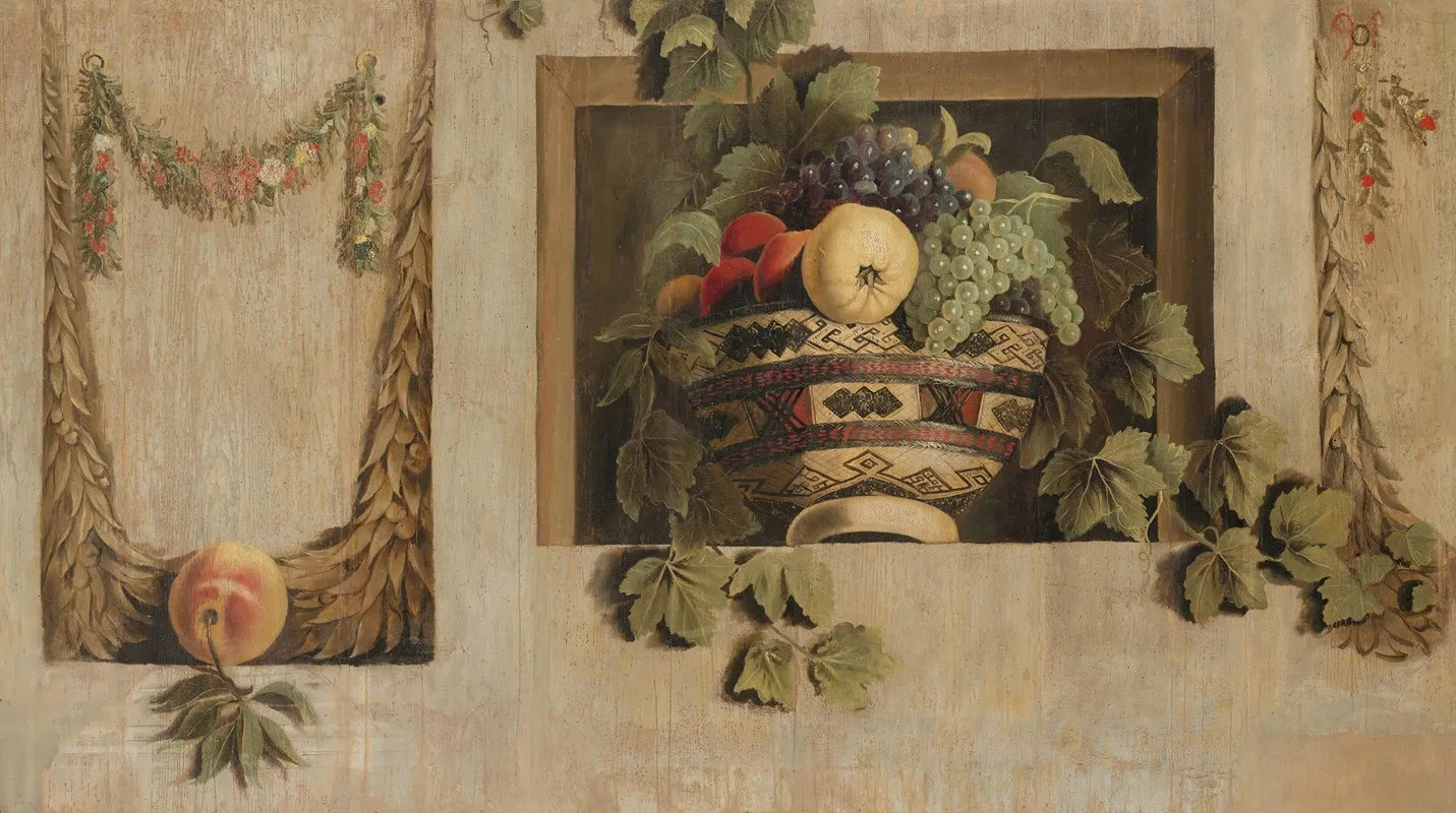 Still Life With Fruit And Flower Garlands 3 Wall Art by Jacob van Campen - High-Resolution Digital Print