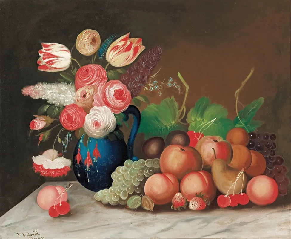 Still Life With Fruit And Flowers 5 Wall Art by William Buelow Gould - High-Resolution Digital Print