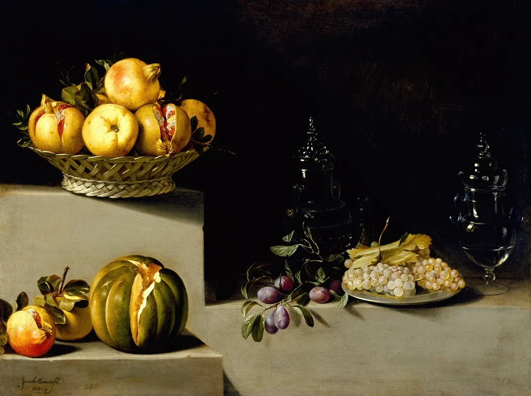 Still Life With Fruit And Glassware Wall Art by Juan van der Hamen y León - High-Resolution Digital Print