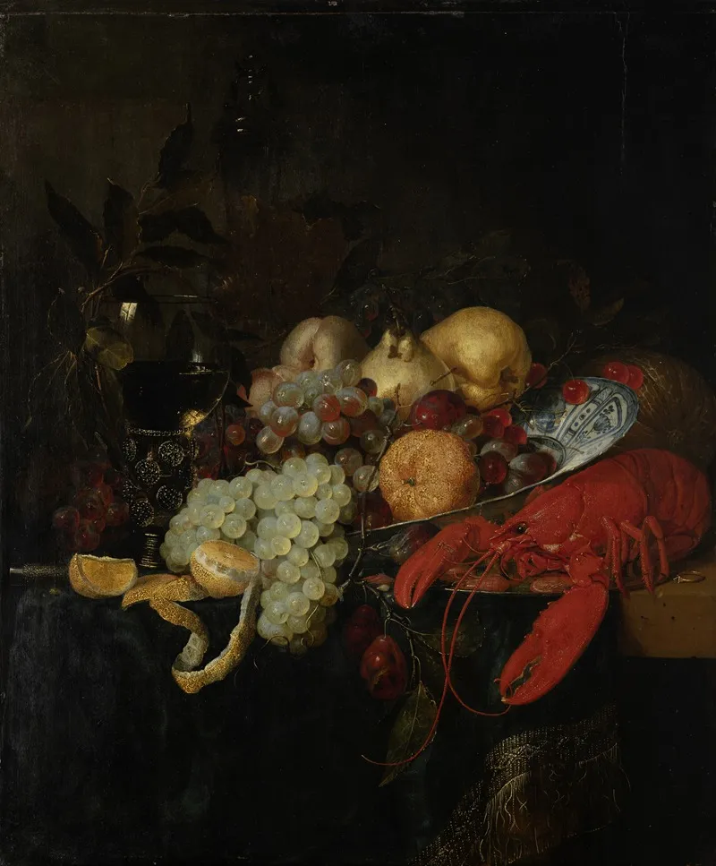 Still Life With Fruit And Lobster Wall Art by Pieter de Ring - High-Resolution Digital Print