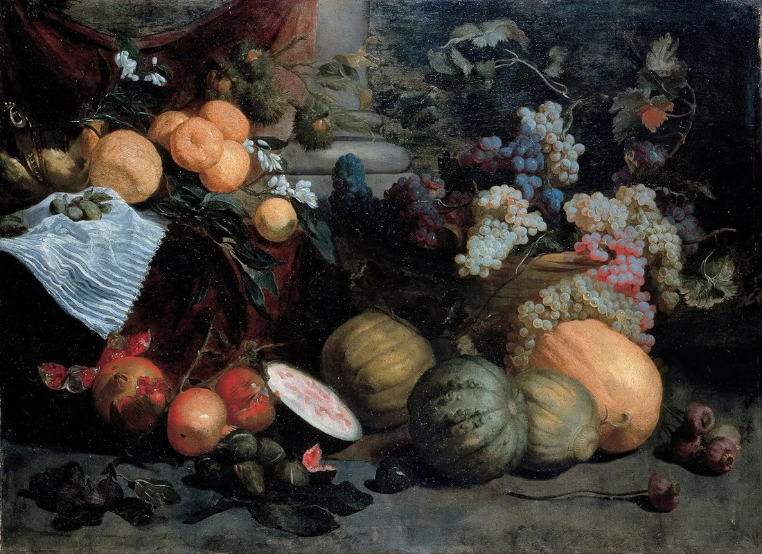 Still Life With Fruit And Vegetables Wall Art by Jan Roos - High-Resolution Digital Print