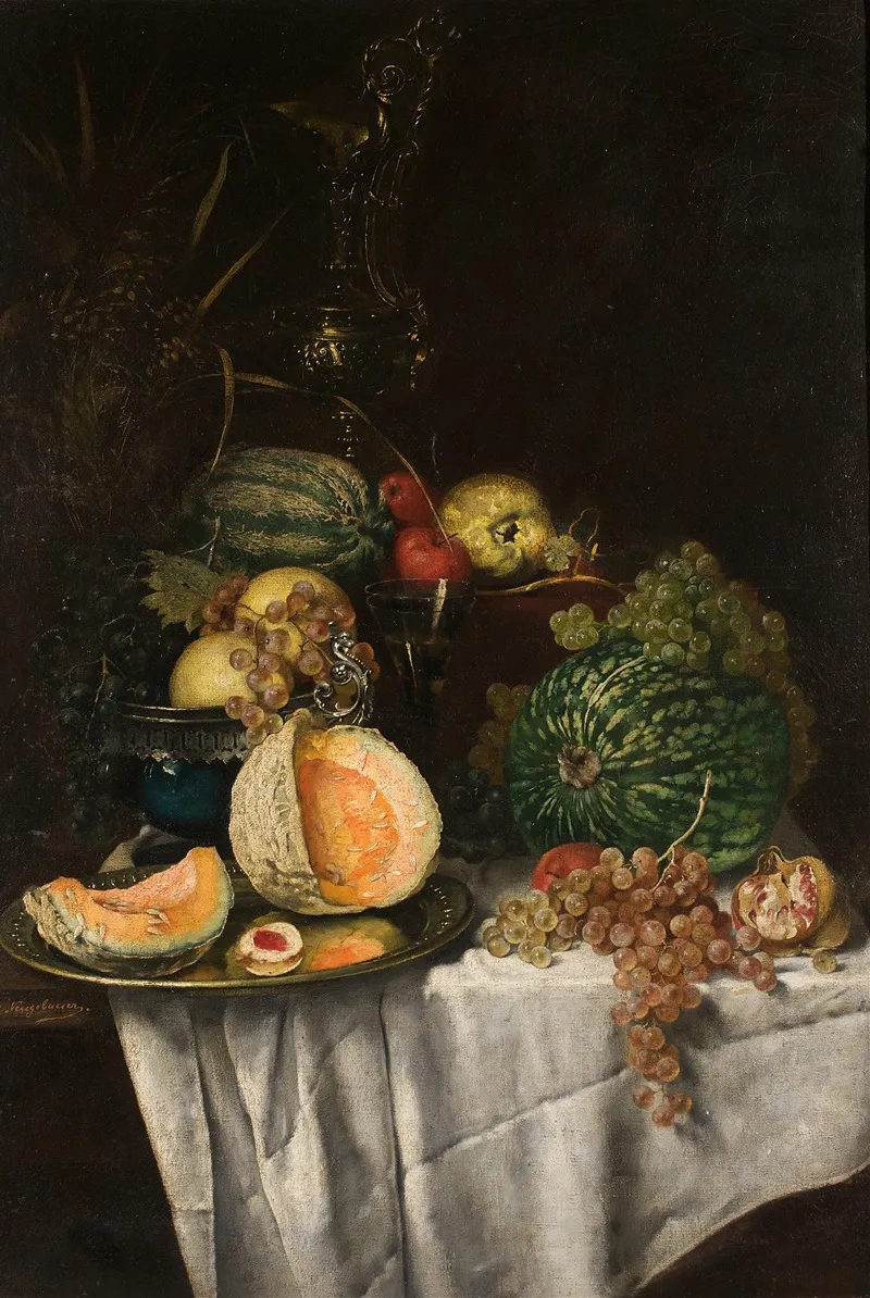 Still Life With Fruits Wall Art by Josef Neugebauer - High-Resolution Digital Print