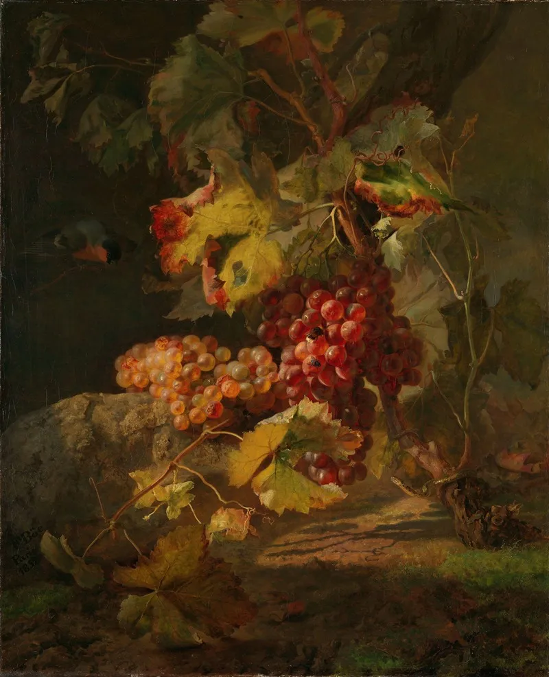 Still Life With Grapes 3 Wall Art by Frants Diderik Bøe - High-Resolution Digital Print