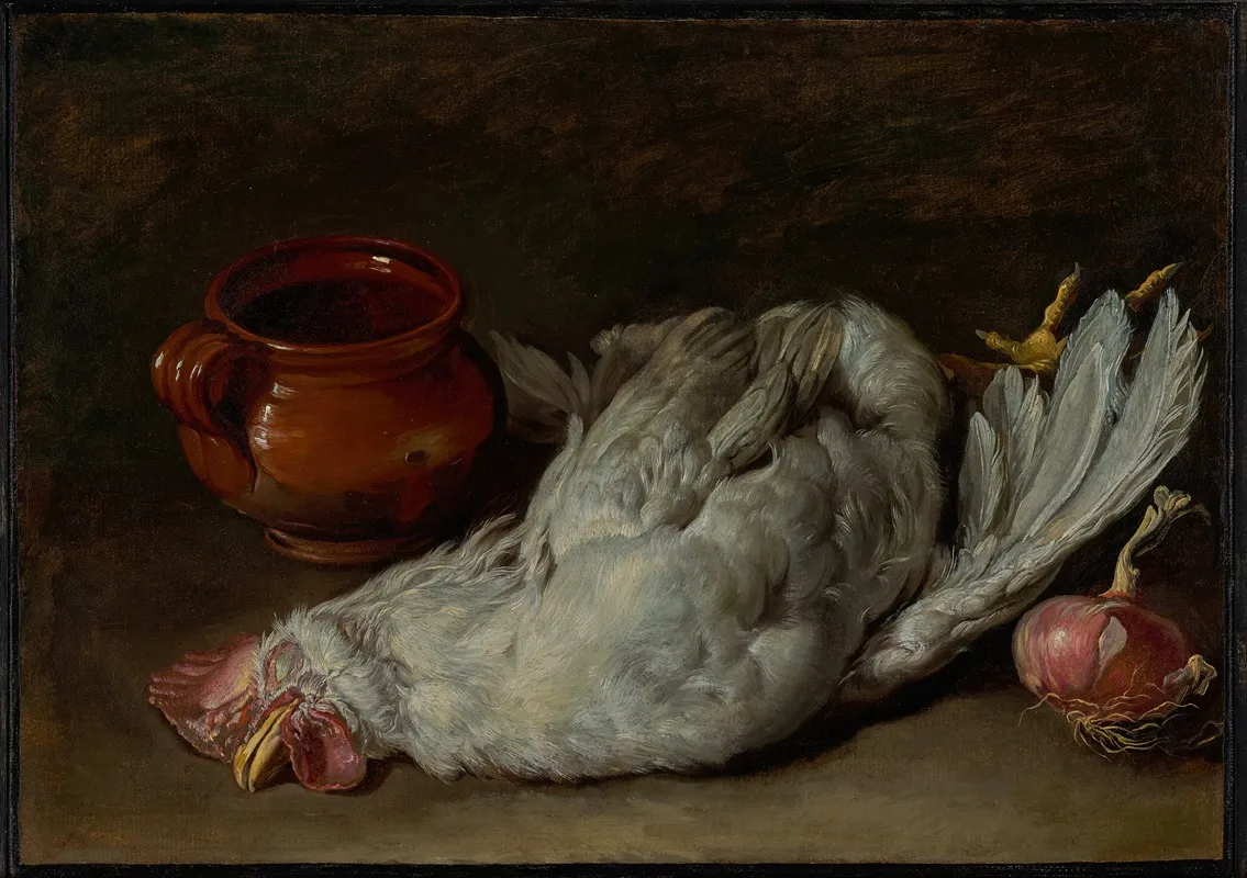 Still Life With Hen And Onion Wall Art by Giacomo Ceruti - High-Resolution Digital Print