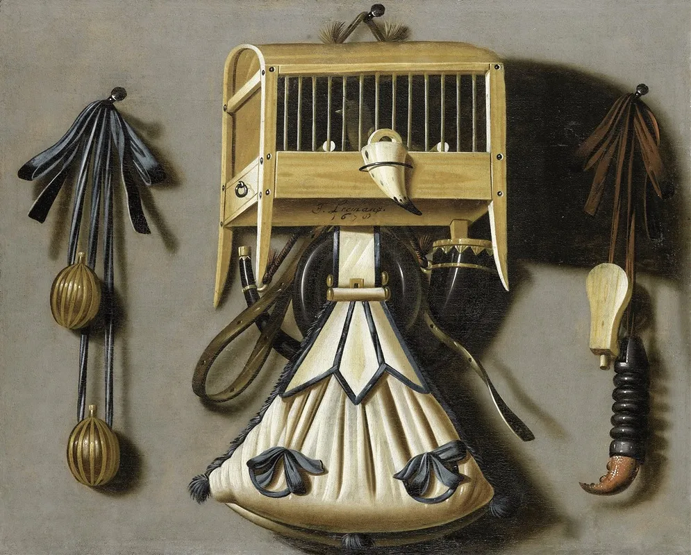 Still Life With Implements Of The Hunt Wall Art by Johannes Leemans - High-Resolution Digital Print