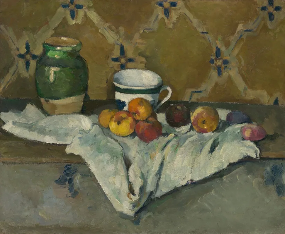Still Life With Jar Cup And Apples