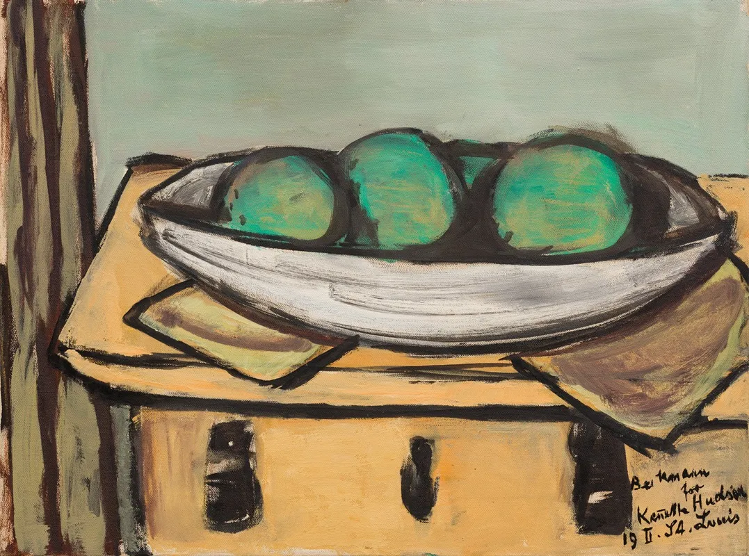 Still Life With Large Green Fruit Wall Art by Max Beckmann - High-Resolution Digital Print