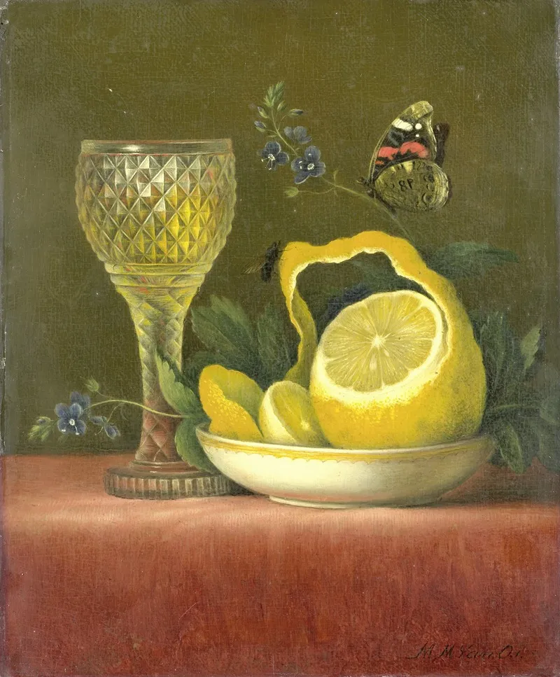 Still Life With Lemon And Cut Glass Wall Art by Maria Margaretha van Os - High-Resolution Digital Print