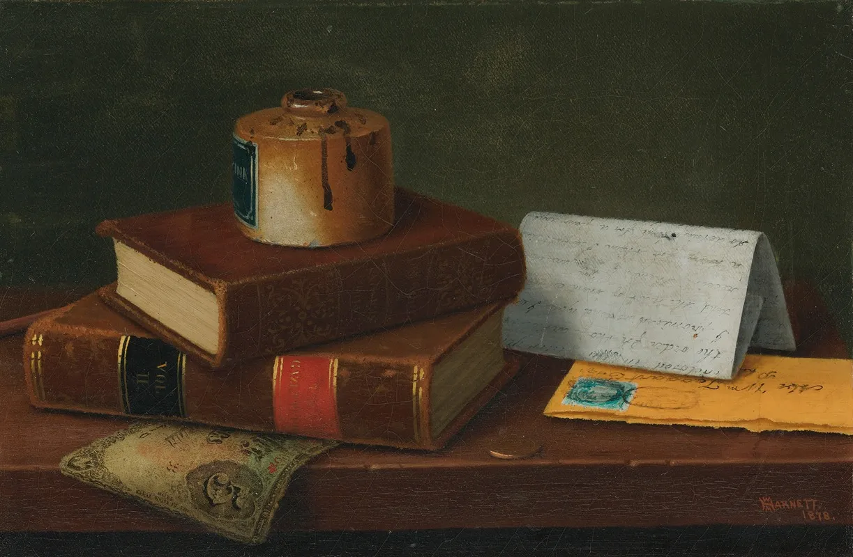 Still Life With Letter To Mr William Taggart Esq 2 Wall Art by William Michael Harnett - High-Resolution Digital Print