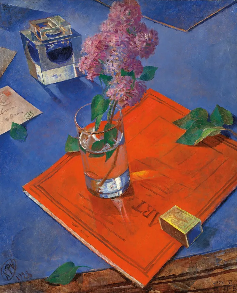 Still Life With Lilac Wall Art by Kuzma Petrov-Vodkin - High-Resolution Digital Print